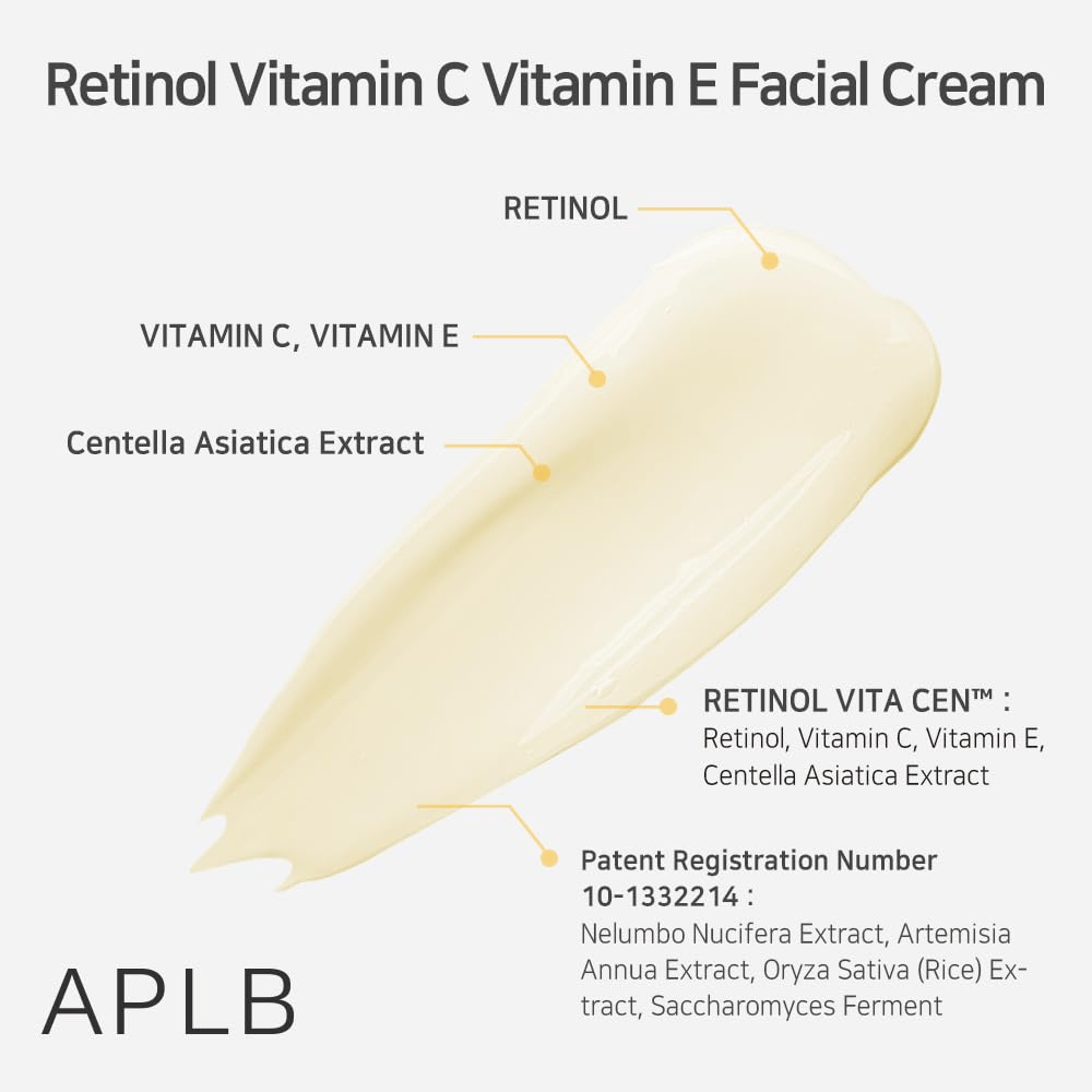 APLB Retinol Vitamin C Vitamin E Facial Cream med retinol, vitamin C, vitamin E og centella