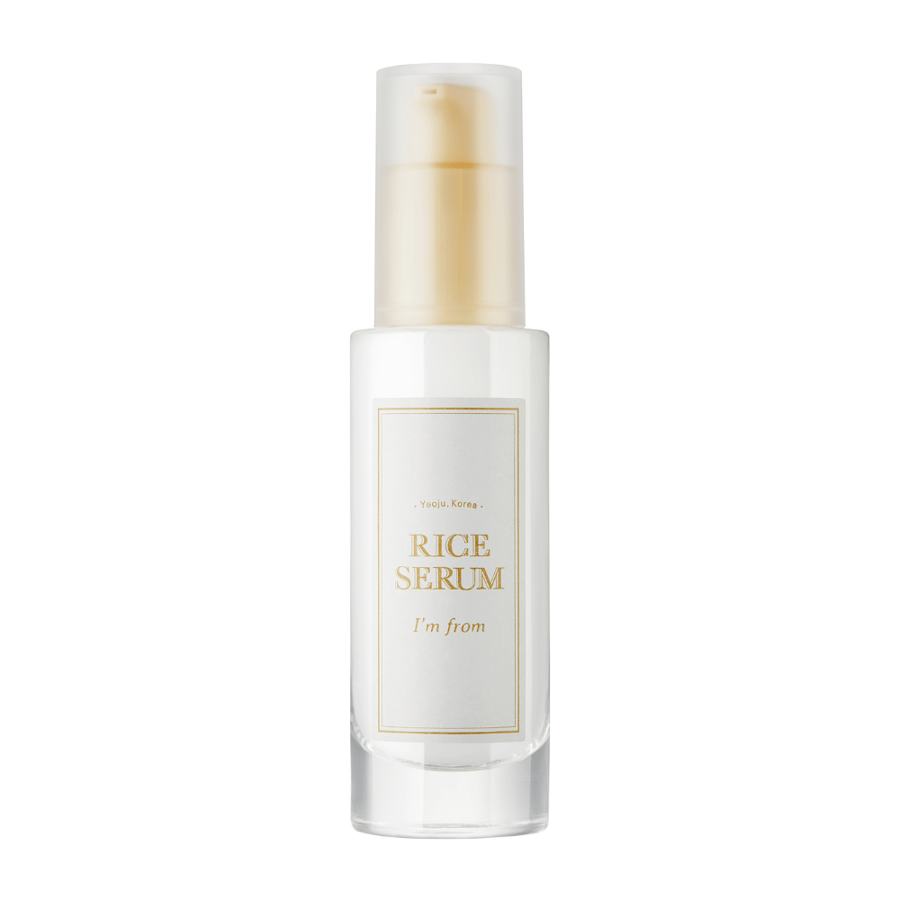 Flaske med "I'm from" Rice Serum, hudplejeserum med risekstrakt.