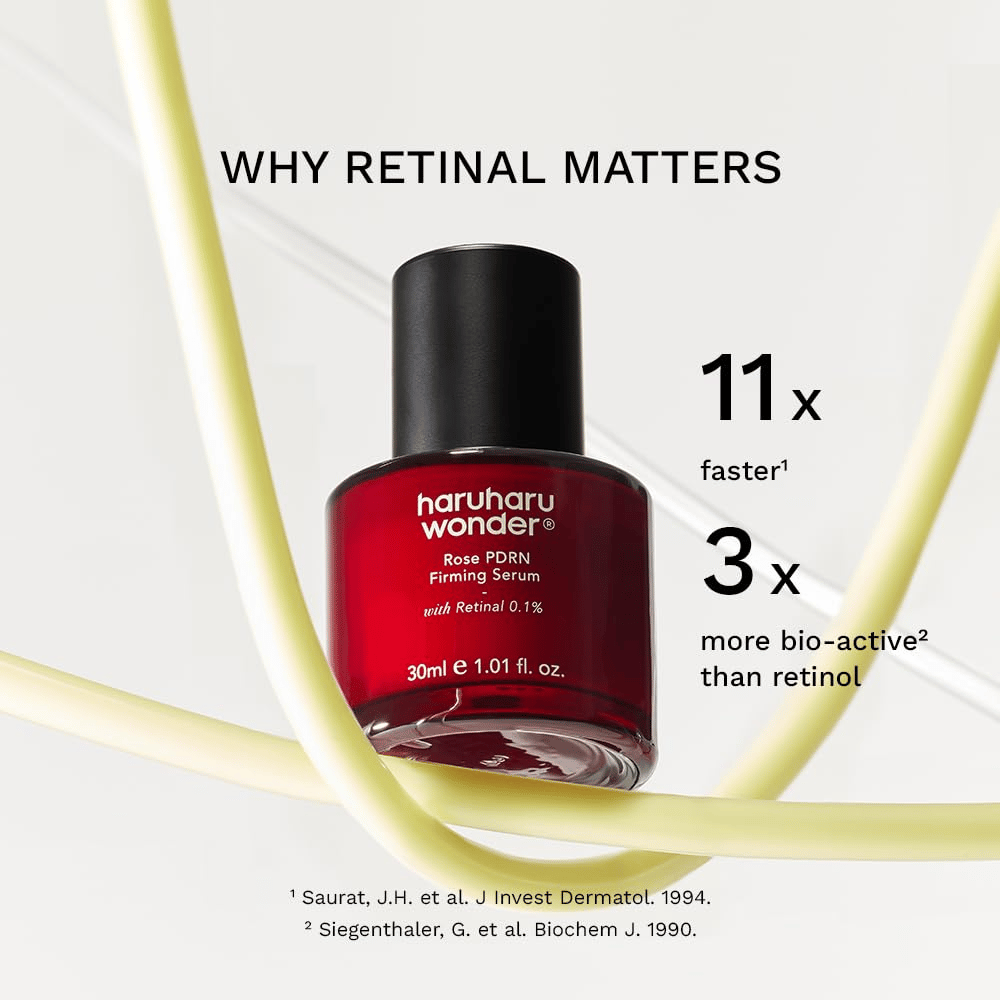 Haruharu Wonder Rose PDRN Firming Serum med retinal 0,1 % – aktiv hudpleje for en mere ensartet hudstruktur