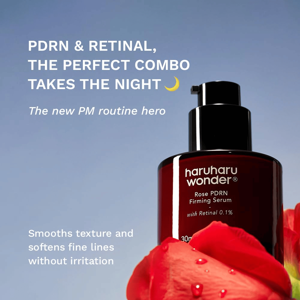 Haruharu Wonder Rose PDRN Firming Serum med PDRN og retinal 0,1 % til fine linjer og hudstruktur