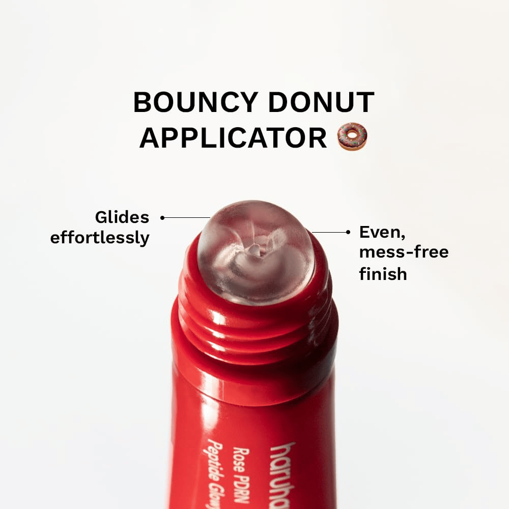 Haruharu Wonder Rose PDRN Peptide Glowy Balm – læbepomade med rund applikator til jævn påføring