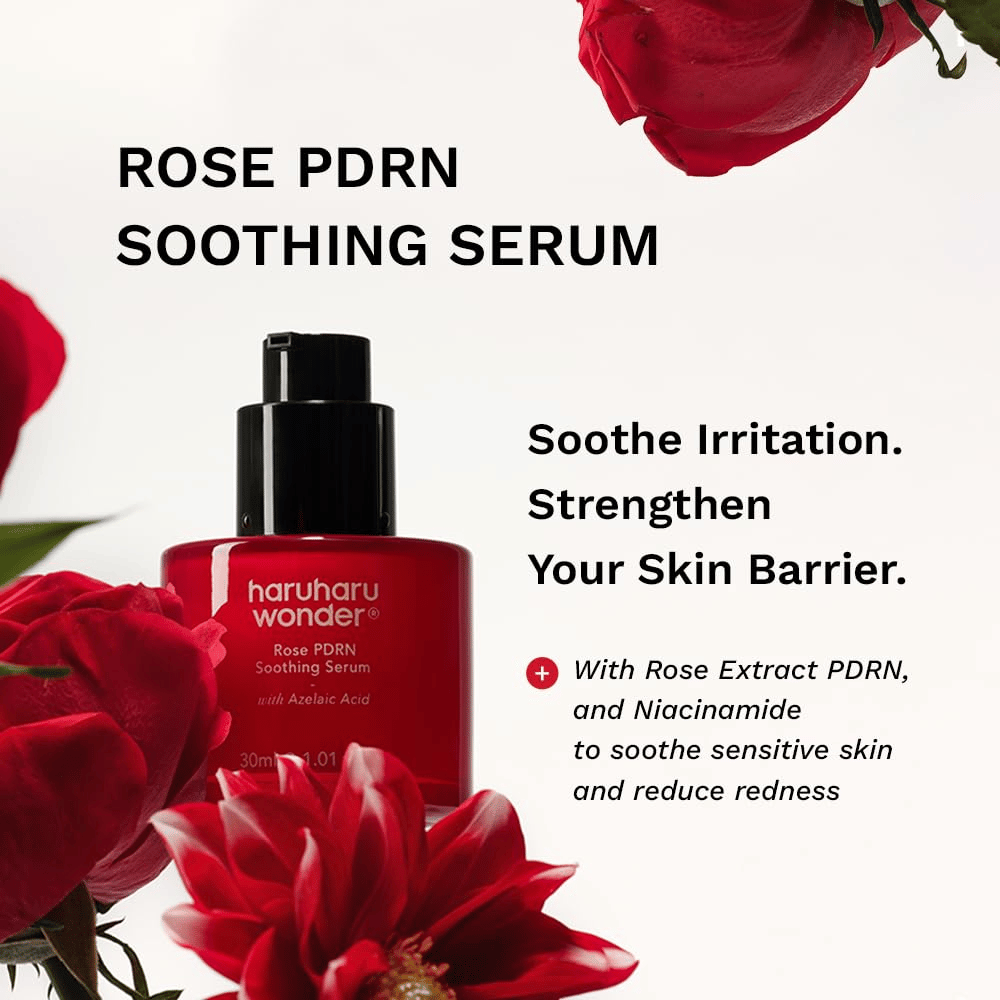 Haruharu Wonder Rose PDRN Soothing Serum med PDRN, azelainsyre og niacinamid mod rødme og hudbarriere