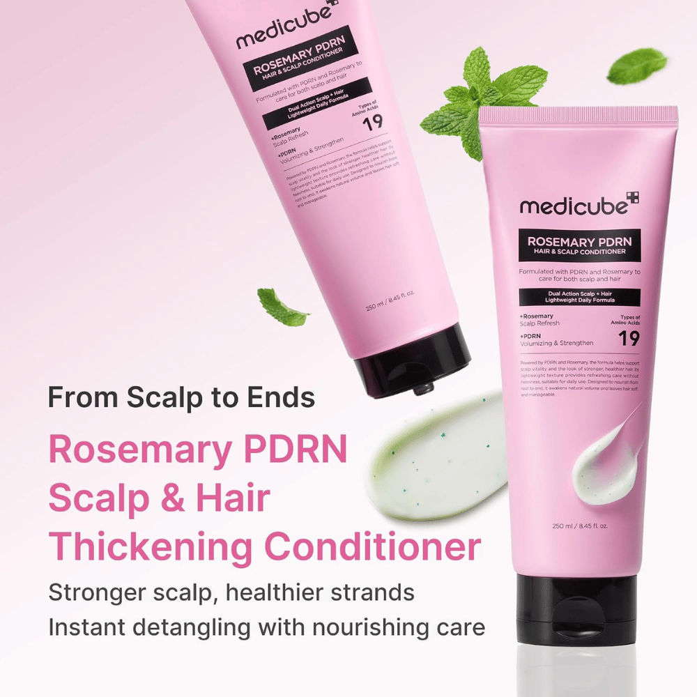 Medicube Rosemary PDRN Hair & Scalp Conditioner 250 ml med rosmarin, PDRN og aminosyrer for stærkere og sundere hår