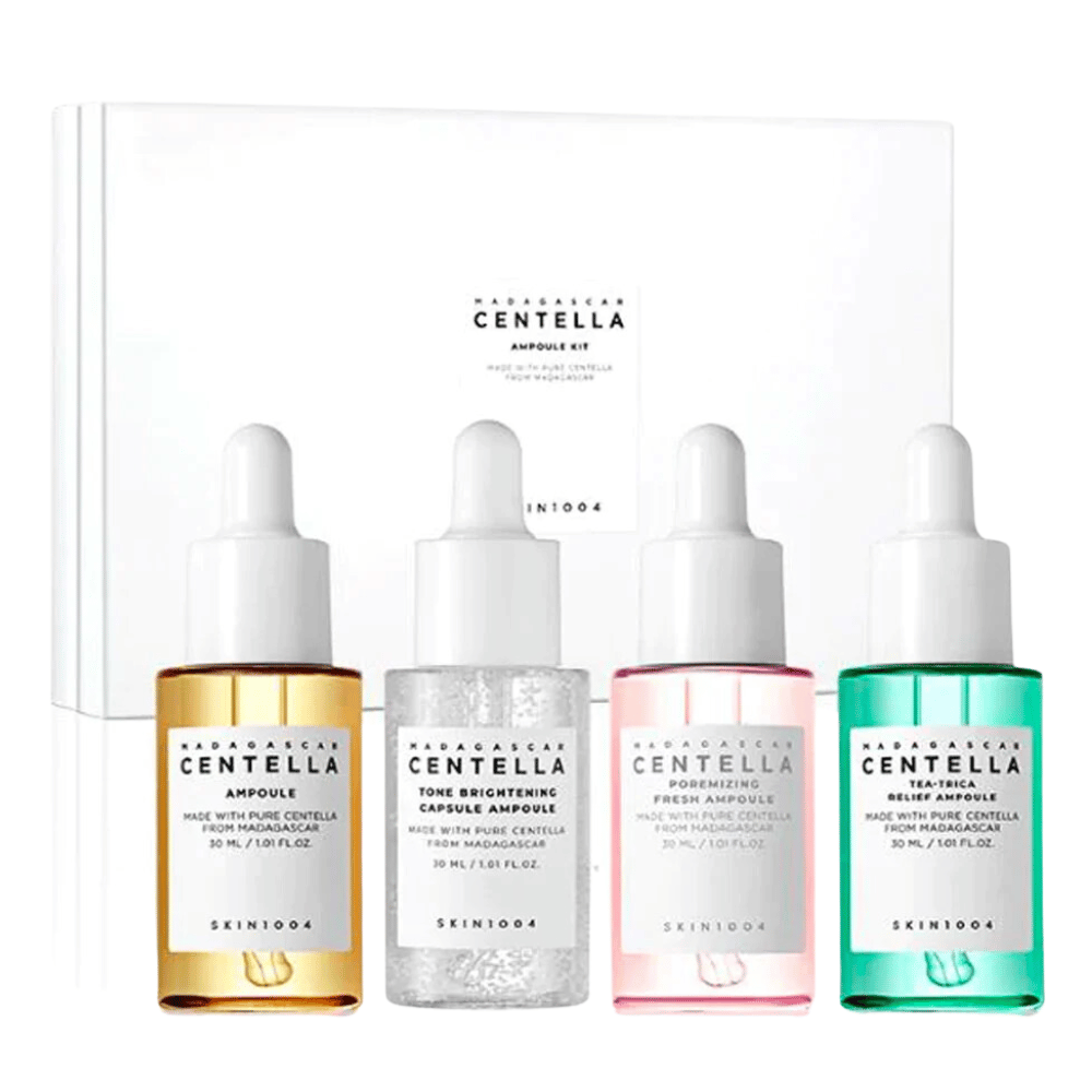 SKIN1004s Madagascar Centella Ampule Kit til fugtning af huden.