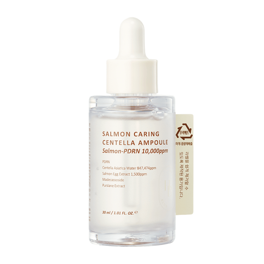Heveblue Salmon Caring Centella Ampoule Salmon-PDRN 10,000ppm – koreansk serum til at berolige rødme, styrke hudbarrieren og give fugtet hud