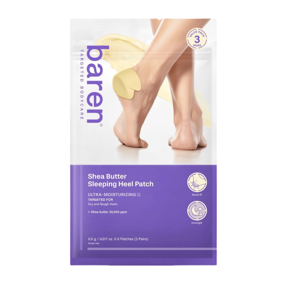 BAREN Shea Butter Sleeping Heel Patch – pakke med 6 patches til tørre og ru hæle