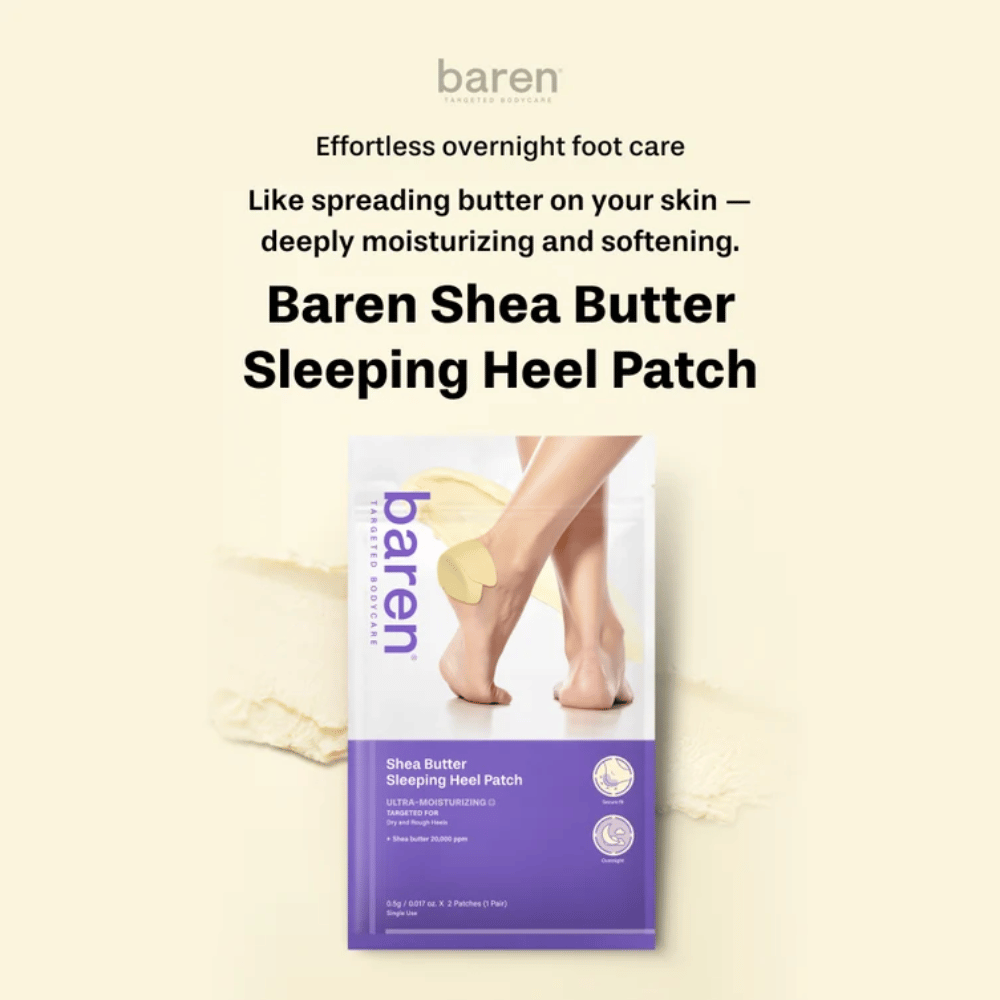 BAREN Shea Butter Sleeping Heel Patch – fugtgivende natbehandling med sheasmør til tørre hæle