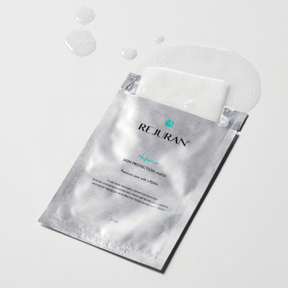 REJURAN Skin Protection Mask med c-PDRN – fugtgivende Sheet mask med plejende serum til tør og stresset hud.