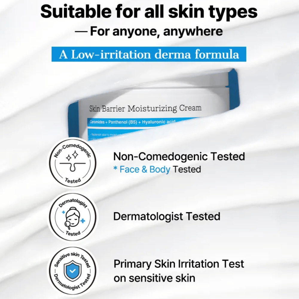 COSRX Skin Barrier Moisturizing Cream – dermatologisk testet, ikke-komedogen formel til følsom hud.