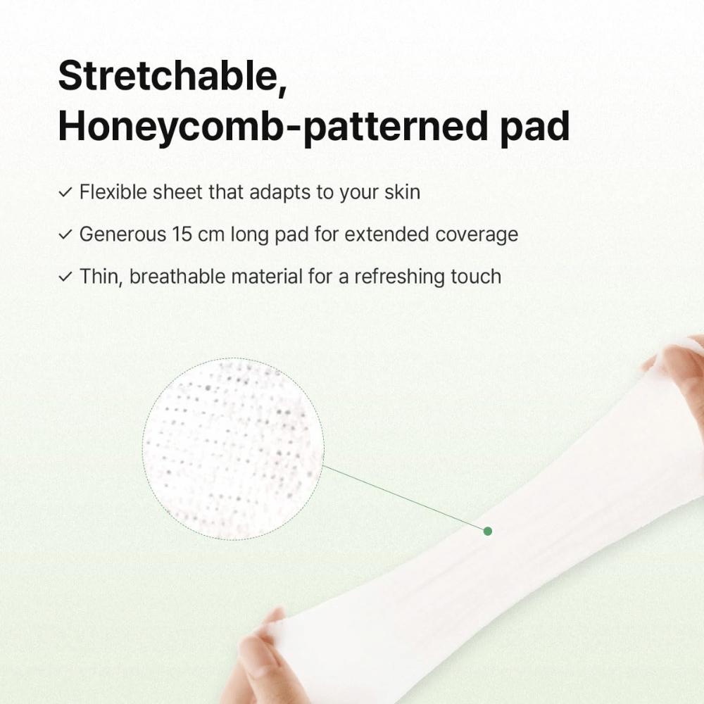 Billede – materiale / funktion (stretch + struktur)
Dr. Althea Stretchfit Calming Pad med strækbar honeycomb-struktur, som tilpasser sig huden for maksimal dækning og komfort.