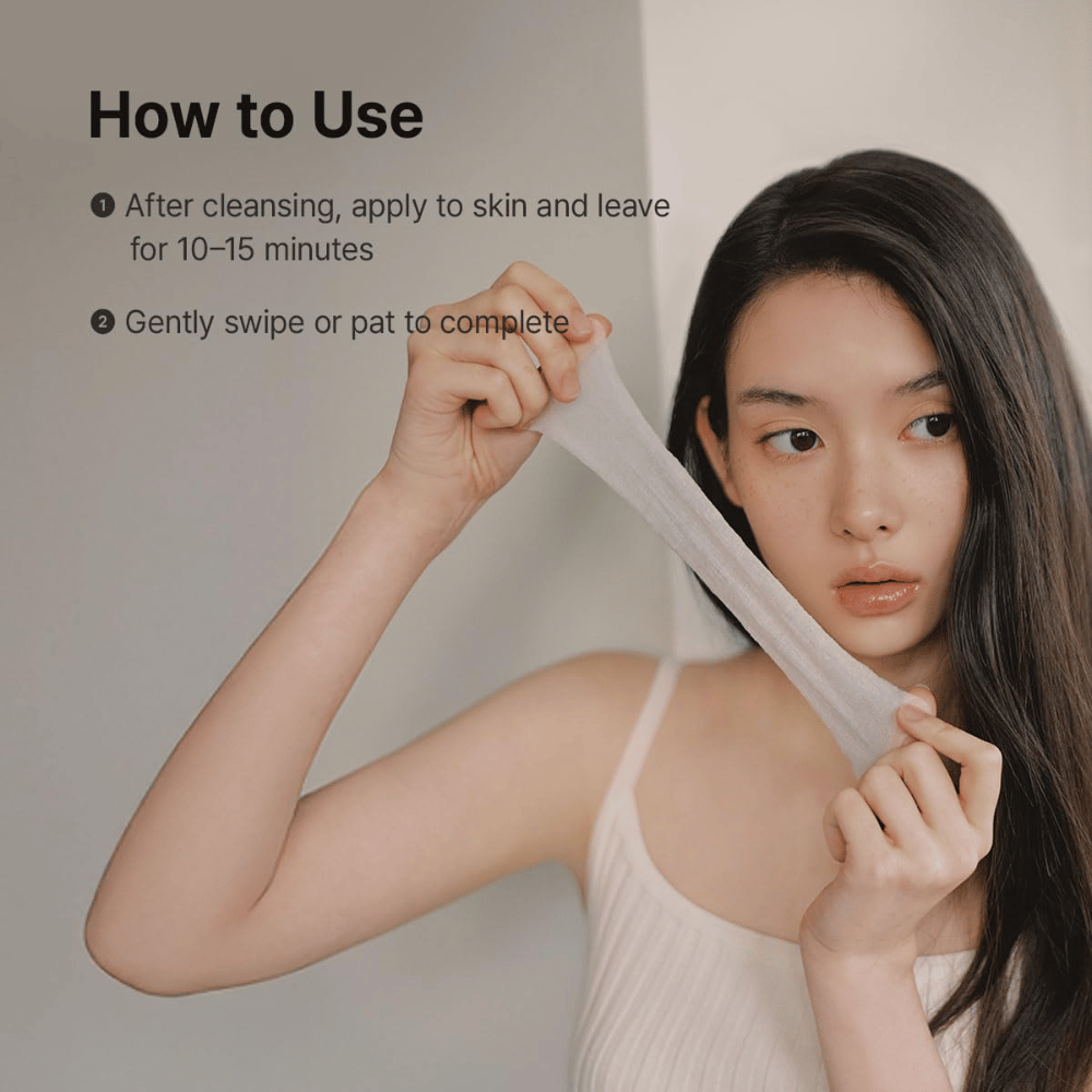 Billede – anvendelse (how to use)
Dr. Althea Stretchfit Calming Pad bruges efter rens som en beroligende ansigtsmaske, der fugter og køler irriteret hud.