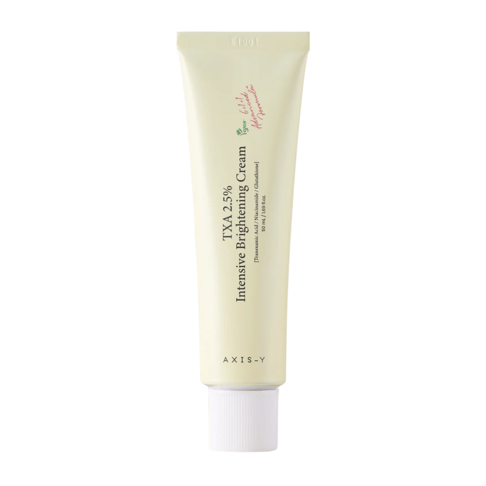 Rent produktbillede af AXIS - Y TXA 2.5% Intensive Brightening Cream i stående format med fokus på det stilrene design og brightening-konceptet.