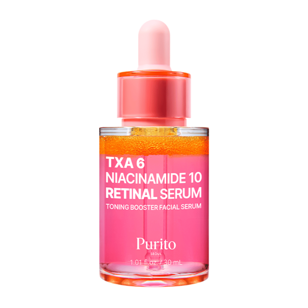 Produktbillede på Purito TXA 6 Niacinamide 10 Retinal Serum 30 ml. Toning booster-serum som forbedrer hudens struktur og glød.