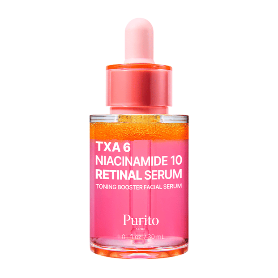 Produktbild på Purito TXA 6 Niacinamide 10 Retinal Serum 30 ml. Toning booster-serum som förbättrar hudens struktur och glöd.
