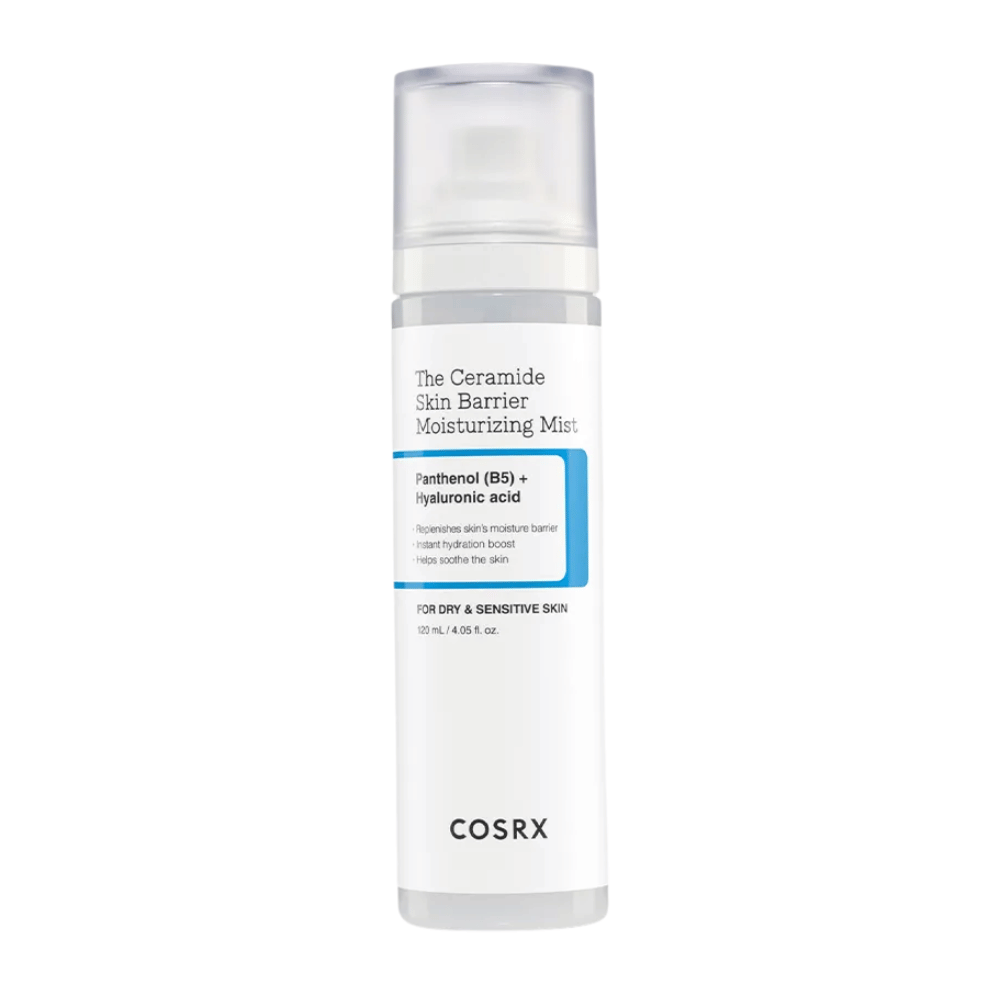 Produktbillede af COSRX Ceramide Skin Barrier Moisturizing Mist – fugtgivende spray med panthenol og hyaluronsyre.