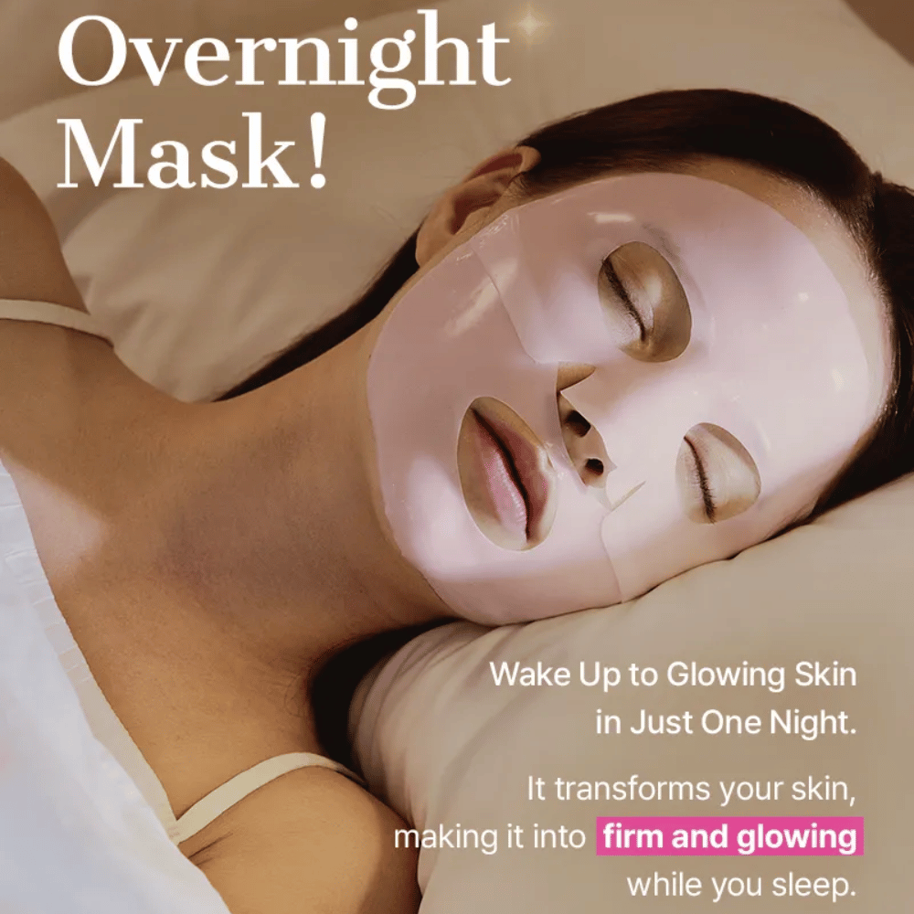 COSRX Peptide Collagen Hydrogel Mask brugt som natmaske – fugter, strammer op og giver glød om natten.