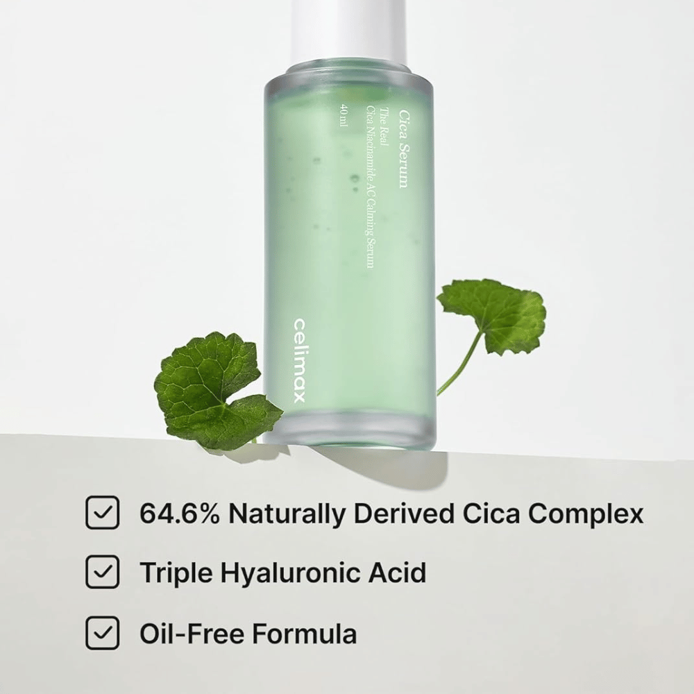 Celimax The Real Cica Niacinamide AC Calming Serum med Cica Complex og oliefri formel