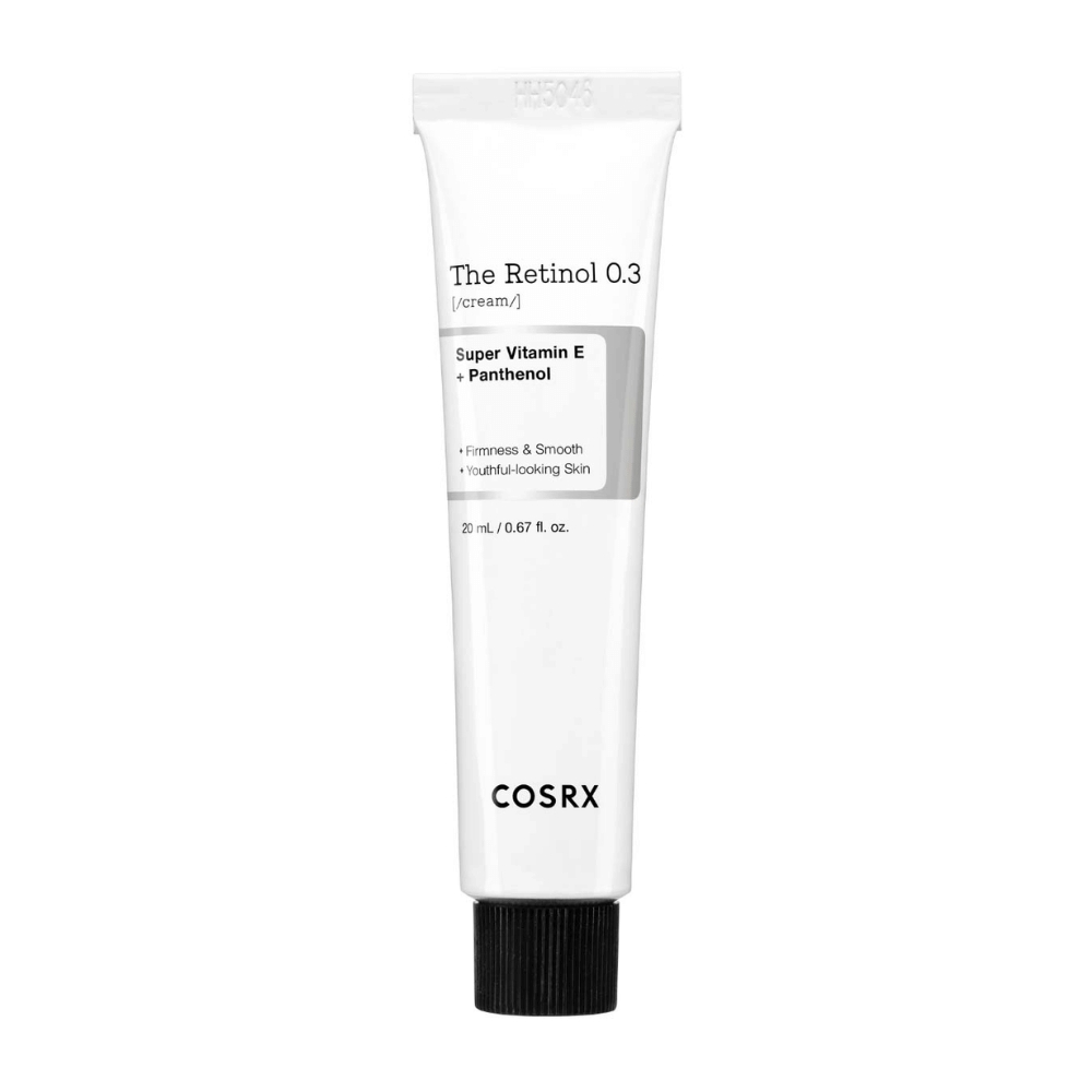 COSRX The Retinol 0.3 Cream indeholder 0,3% ren retinol, hvilket forbedrer hudens fasthed og reducerer synligheden af fine linjer. Beriget med super vitamin E og panthenol, giver den en blød og ungdommelig hud. En perfekt løsning for dem, der ønsker at bekæmpe alderstegn og fugte huden effektivt.