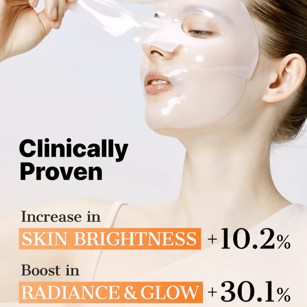 Klinisk testet COSRX Alpha-Arbutin Hydrogel Mask – glansgivende Sheet mask som forbedrer hudens klarhed, glød og jævnhed ved regelmæssig brug.