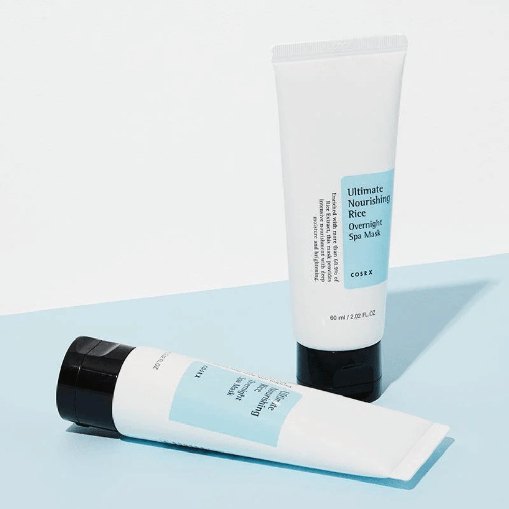 COSRX Ultimate Nourishing Rice Overnight Spa Mask 60 ml fugtgivende sovemaske med ris som styrker hudbarrieren