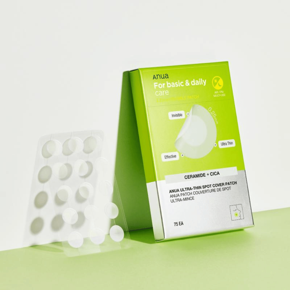 Anua Ultra-Thin Spot Cover Patch er perfekte til daglig pleje af pletter. Med ultratyndt design og ingredienser som ceramider og Cica beroliger de huden, beskytter mod forurening og er usynlige ved brug. For enkel og effektiv hudpleje!