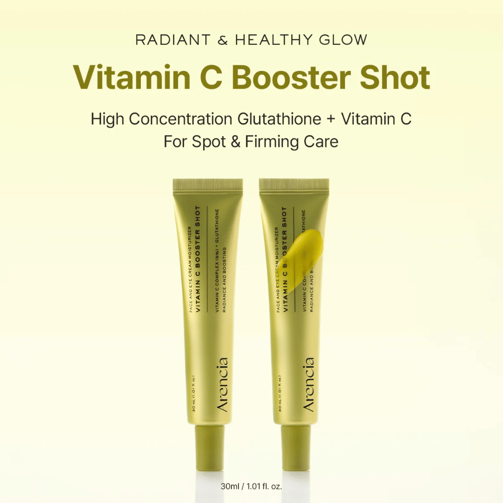 Arencia Vitamin C Booster Shot strålende glød – vitamin C-serum med glutathione, der giver glød, jævnere hudtone og fastere hud