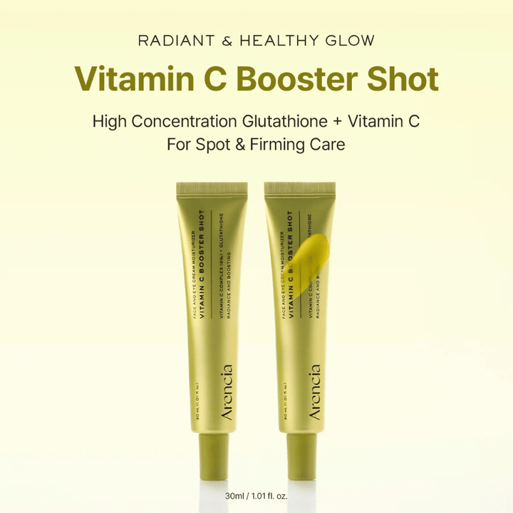 Arencia Vitamin C Booster Shot strålende glød – vitamin C-serum med glutathione, der giver glød, jævnere hudtone og fastere hud