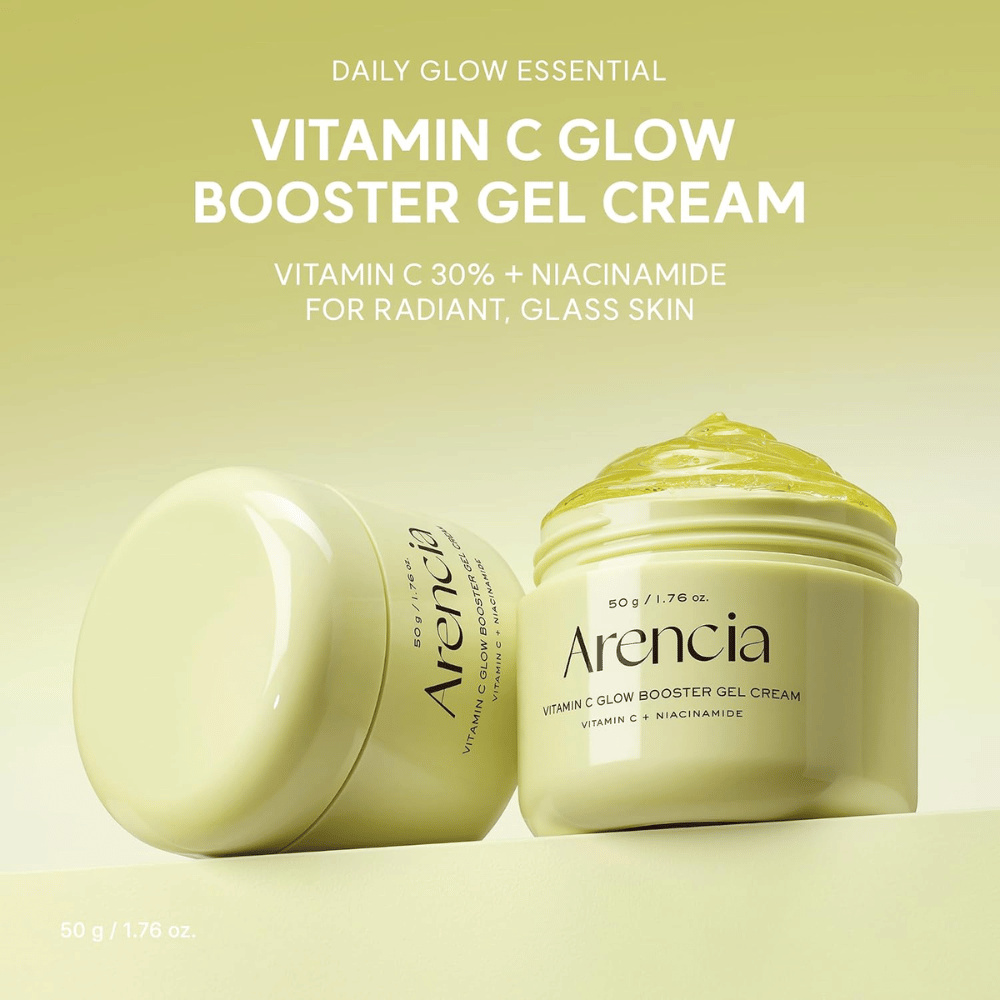 Arencia Vitamin C Glow Booster Gel Cream 50 g – gelcreme med vitamin C og niacinamid til strålende hud