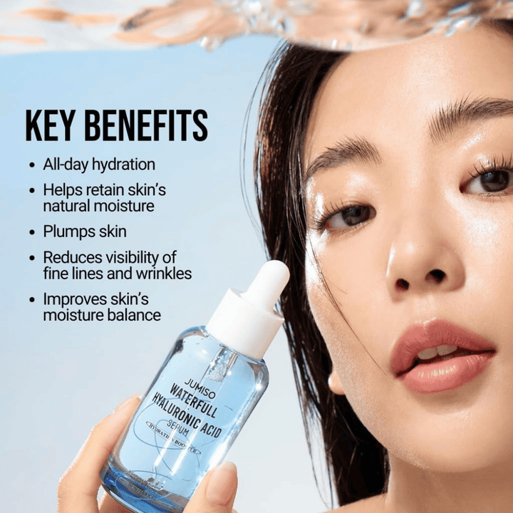 Jumiso Waterfull Hyaluronic Acid Serum 50 ml – intensivt fugtgivende hyaluronsyre serum der plumper huden og reducerer synligheden af fine linjer