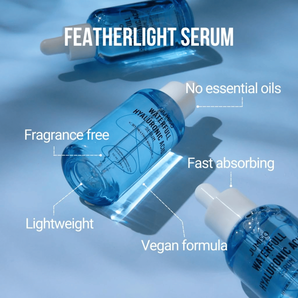 Jumiso Waterfull Hyaluronic Acid Serum – let hyaluronsyre serum uden parfume og æteriske olier, hurtigabsorberende og vegansk fugtserum til alle hudtyper