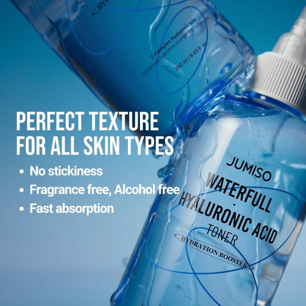 Jumiso Waterfull Hyaluronic Acid Toner – fugtgivende hyaluronsyre toner uden parfume og alkohol, hurtigtabsorberende ansigtsvand til alle hudtyper