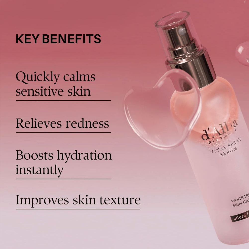 d'Alba White Truffle Vital Spray Serum – beroligende serum mist til sensitiv hud, rødme og fugt