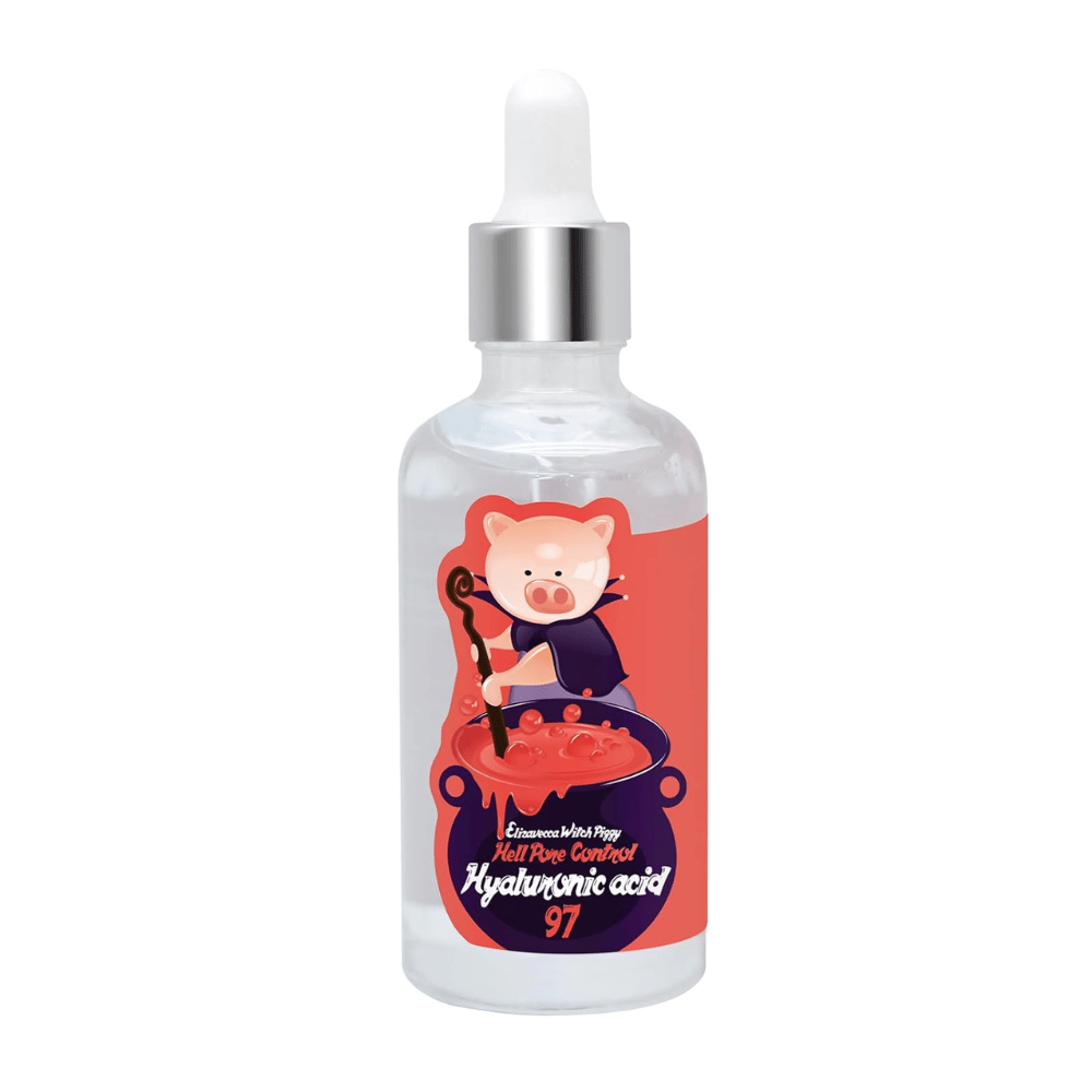 Elizavecca Witch Piggy Hell Pore Control Hyaluronic Acid 97 – koncentreret hyaluronsyre-serum som styrker hudbarrieren og giver langvarig fugt.