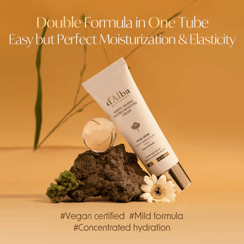d'Alba White Truffle Double Moisture Cream er en vegancertificeret fugtighedscreme med dobbelt formel, designet til at give optimal fugt og elasticitet. Den milde formel er perfekt til at bevare hudens naturlige balance og give en intens, koncentreret fugt.