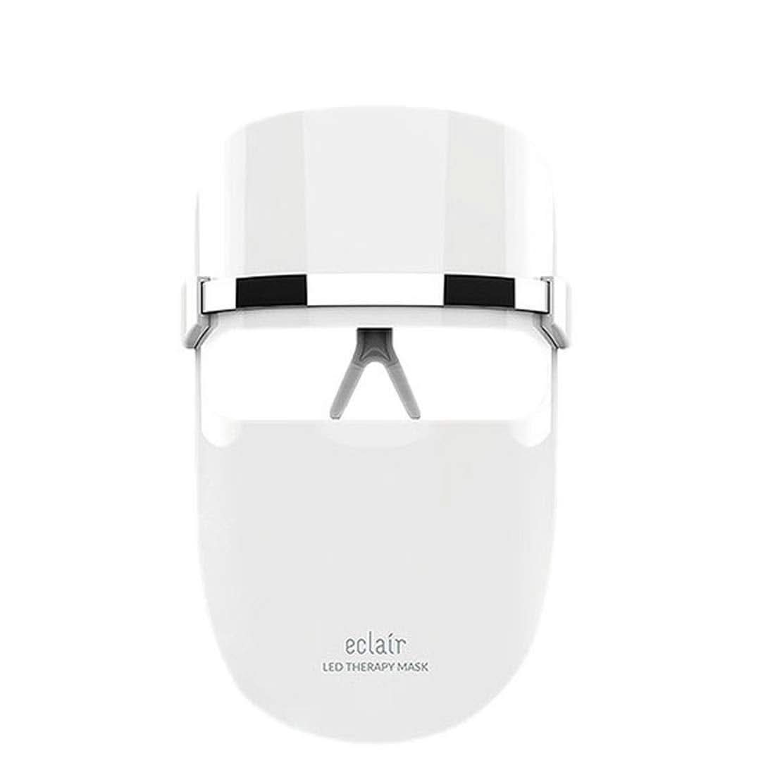 En ECLAIR LED Therapy Mask på hvid baggrund med hudforbedringer.