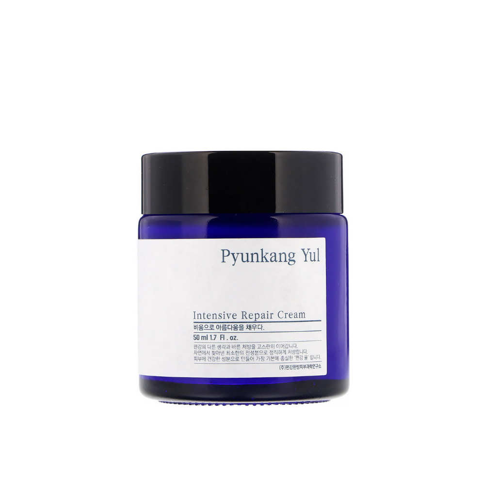 En krukke Intensive Repair Cream 50ml fra Pyunkang Yul på hvid baggrund.