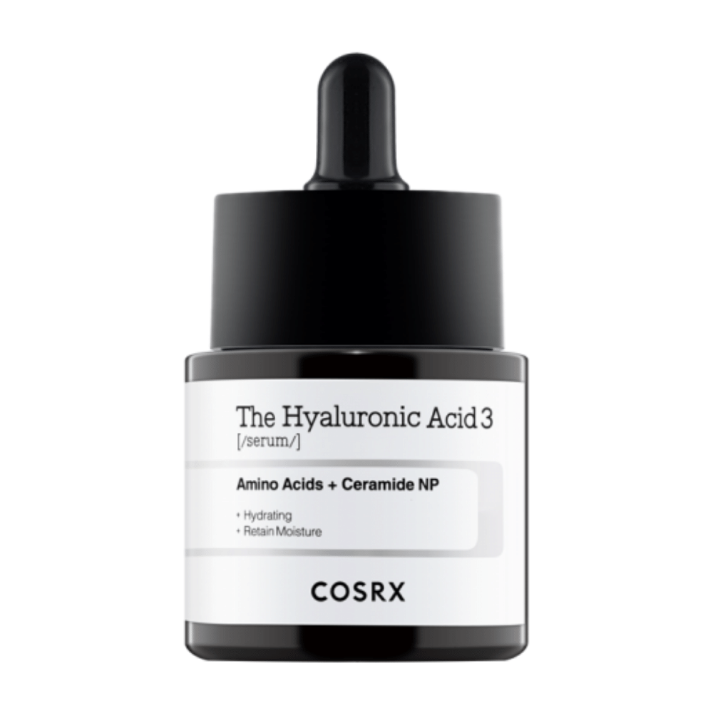 COSRX Hyaluronsyre 3 Serum 20ml forstærker hudens fugtgivende barriere.