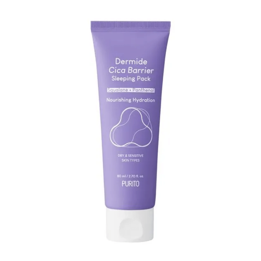 PURITO Dermide Cica Barrier Sleeping Pack 80ml for fugtet følsom hud.