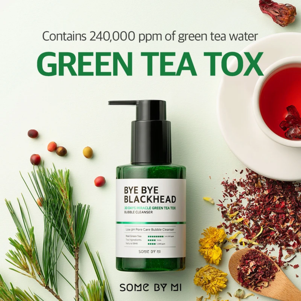 SOME BY MI Bye Bye Blackhead 30 Days Miracle Green Tea Tox Bubble Cleanser 120g hudrens.