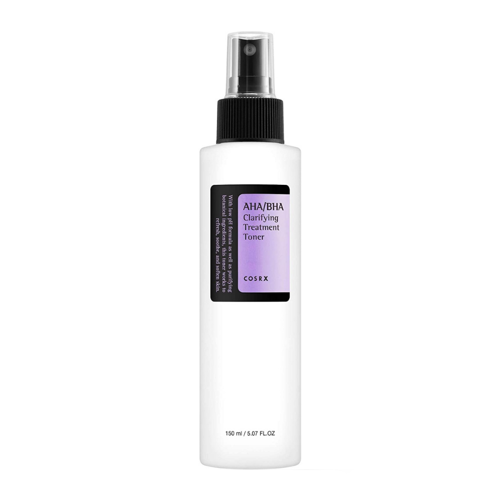 COSRX AHA/BHA Clarifying Treatment Toner 150ml eksfolierer og behandler hudorme effektivt.
