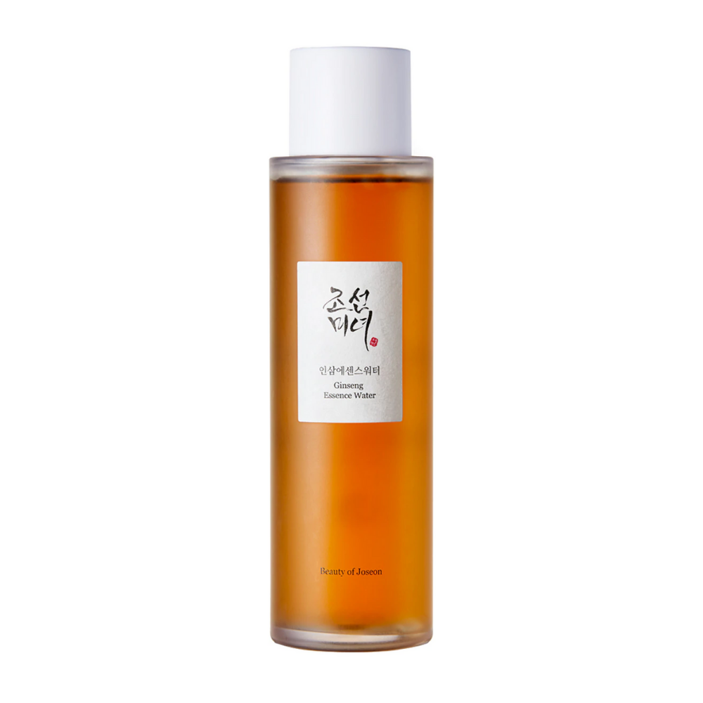 En flaske Beauty of Joseon Ginseng Essence Water 150ml på hvid baggrund.