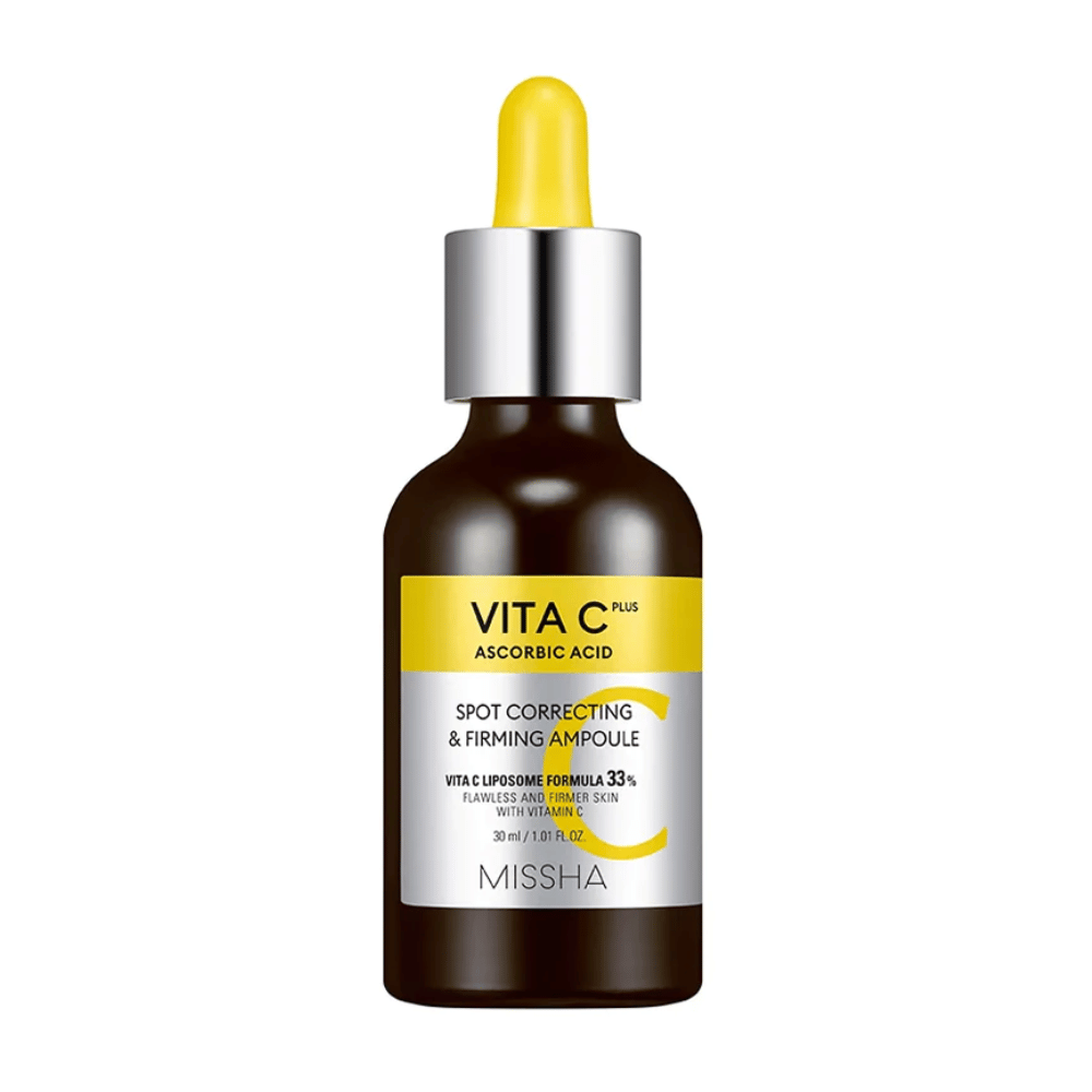MISSHA Vita C Plus Spot Correcting & Firming Ampoule 30ml, vises på en hvid baggrund.